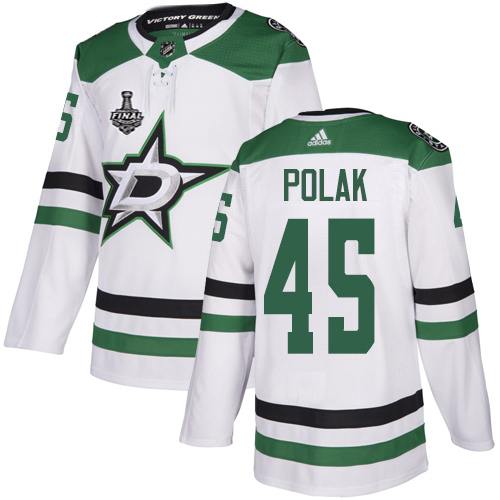 Adidas Men Dallas Stars #45 Roman Polak White Road Authentic 2020 Stanley Cup Final Stitched NHL Jersey